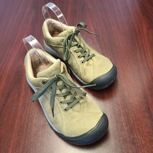 Keen Presidio Leather Hiking Shoes Olive Green Size 8.5 Womens
